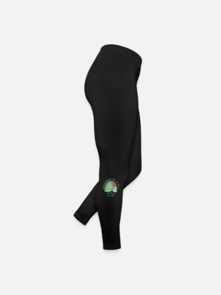 Integrationskraft mit Herz - Ich zeig dir die Welt - Frauen Jersey Leggings - Schwarz - Rechts