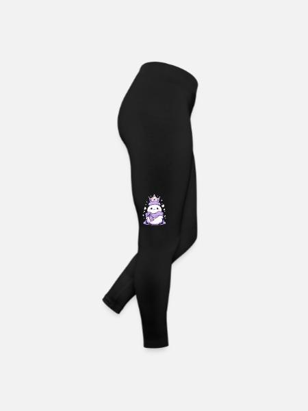 Süßer Weihnachts Schneemann - Festtags-Design - Frauen Jersey Leggings - Schwarz - Rechts