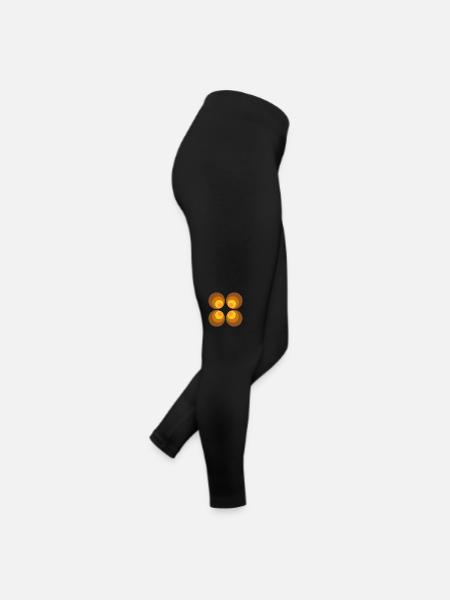 70s Flower Pattern Retro - Women’s Jersey Leggings - black - Right