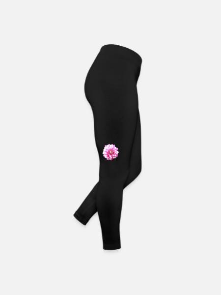 Blume rosa pinke Blume Blumen pink rosa Blumen - Frauen Jersey Leggings - Schwarz - Rechts