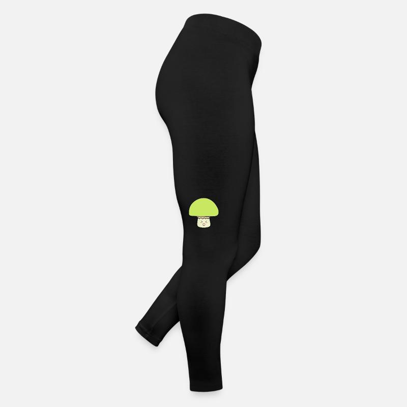Mushroom green cute with face Women’s Jersey Leggings