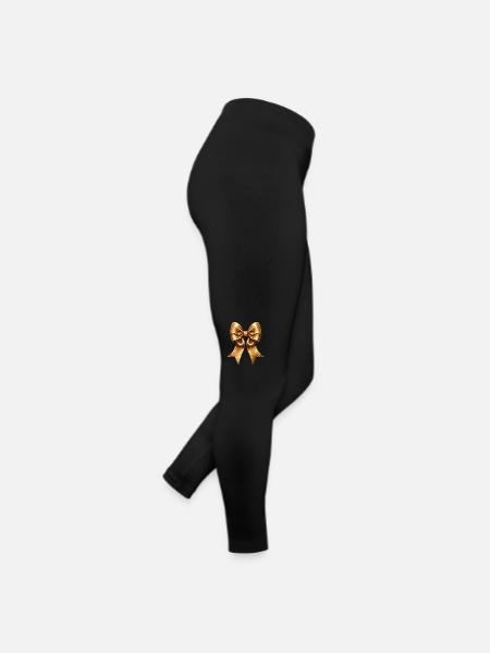 Weihnachtsschleife - Frauen Jersey Leggings - Schwarz - Rechts