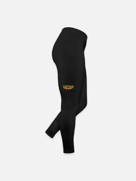 Vietnam Fan, Outfit T Shirt Design - Frauen Jersey Leggings - Schwarz - Rechts