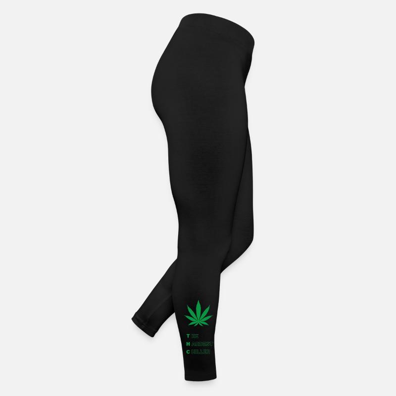 THC Design Cannabis Leaf Weed Chanvre 420 Marijuana Legging en jersey Femme
