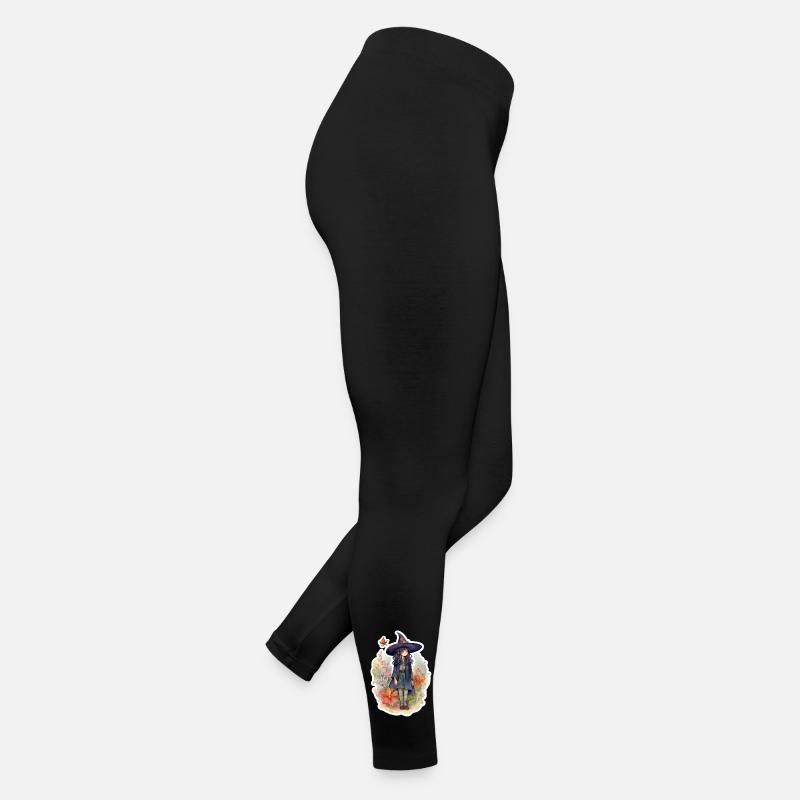 Sorcière mignonne sur une prairie fleurie Legging en jersey Femme
