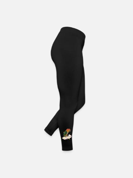 Der orangeköpfige Caique - Frauen Jersey Leggings - Schwarz - Rechts