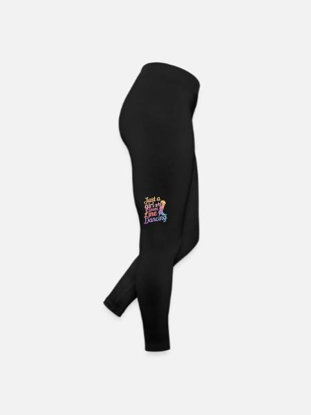 Line Dancing Tanzen Tänzer - Frauen Jersey Leggings - Schwarz - Rechts