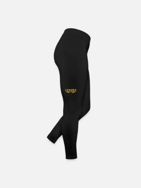 Luanda Design – Stolz der Hauptstadt - Frauen Jersey Leggings - Schwarz - Rechts