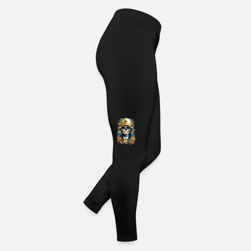 Golden Sugar Skull Women’s Jersey Leggings
