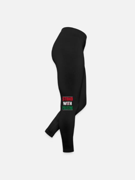 Stand with Palestine - Frauen Jersey Leggings - Schwarz - Rechts