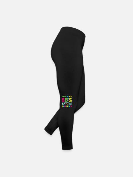 This is my 80s Costume funny 80s Party - Frauen Jersey Leggings - Schwarz - Rechts