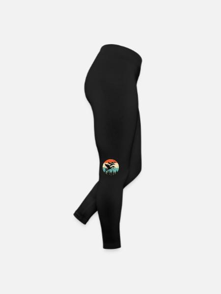 Retro Duck Hunting Sunset Flying Duck Hunter - Women’s Jersey Leggings - black - Right