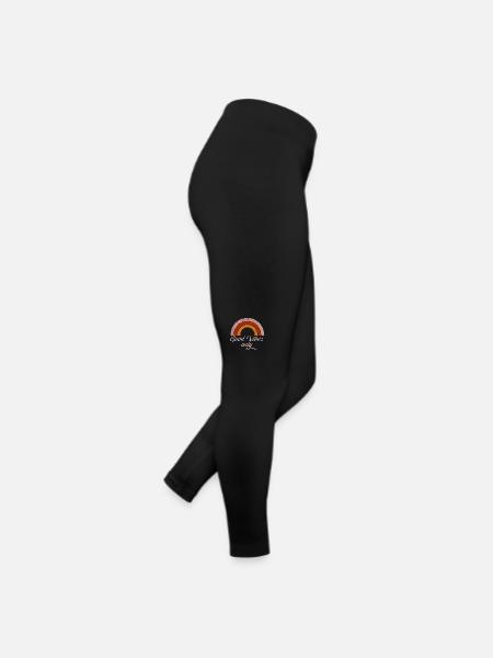 GOOD VIBES ONLY Orange Rainbow - Frauen Jersey Leggings - Schwarz - Rechts