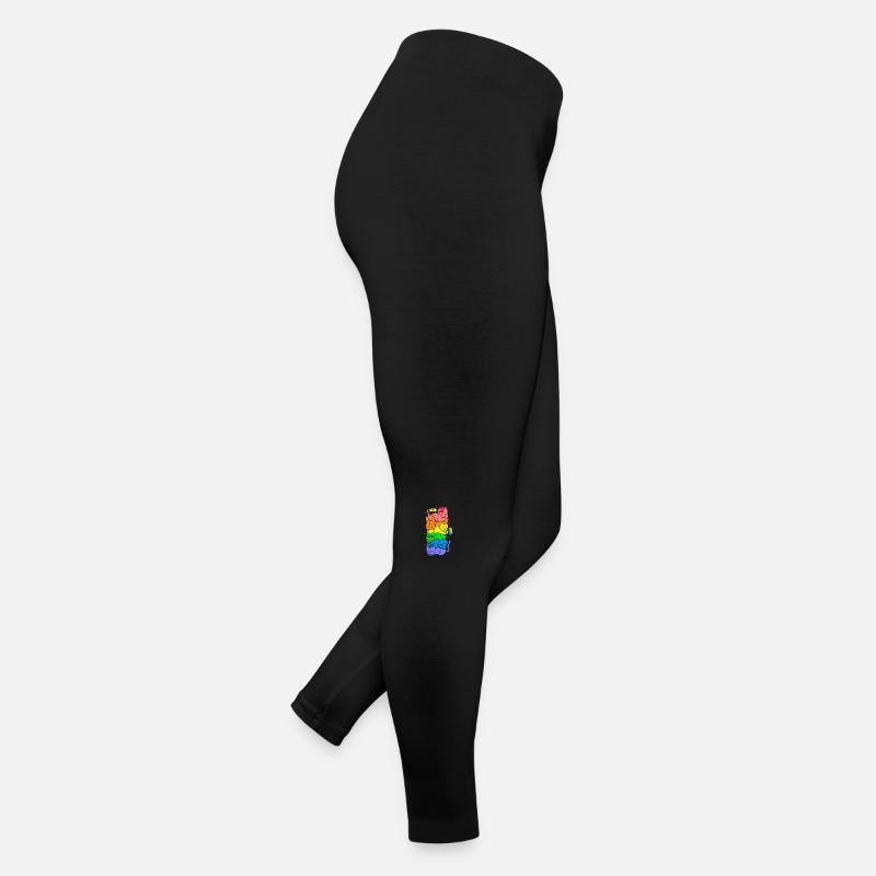 Cat Stack Regenbogen Gay Pride Niedliches LGBT-Tier Haustier Frauen Jersey Leggings
