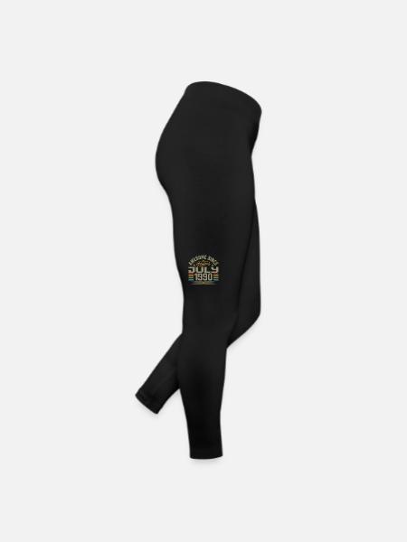 Baujahr Juli 1990 | Geschenk Juli 1990 - Frauen Jersey Leggings - Schwarz - Rechts