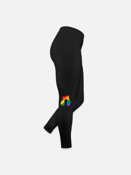 Homoerotischer Kuss zweier Männer - Frauen Jersey Leggings - Schwarz - Rechts