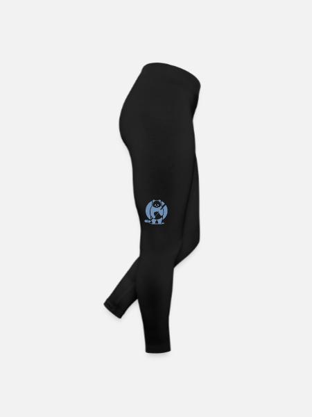 Panda Eishockey Spieler Silhouette - Frauen Jersey Leggings - Schwarz - Rechts