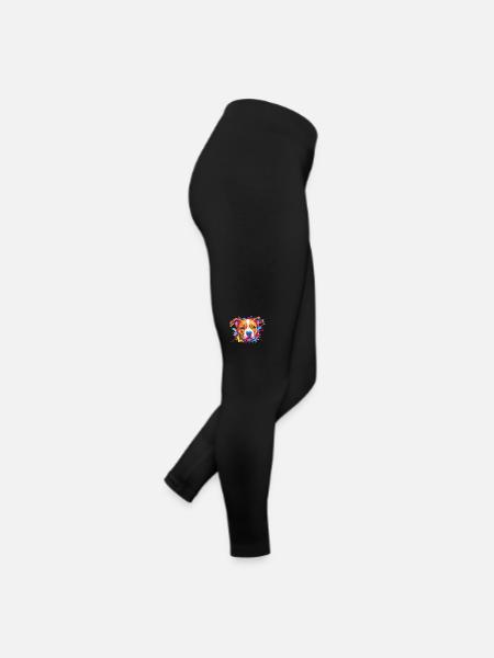 Chiens chiot Logo Coloré Splash De Couleur - Legging en jersey Femme - noir - Droite