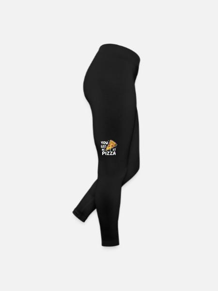 Pizza Italien Fast Food - Frauen Jersey Leggings - Schwarz - Rechts