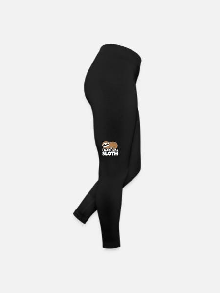 Faultier Faultiere Schlafen Faul - Frauen Jersey Leggings - Schwarz - Rechts