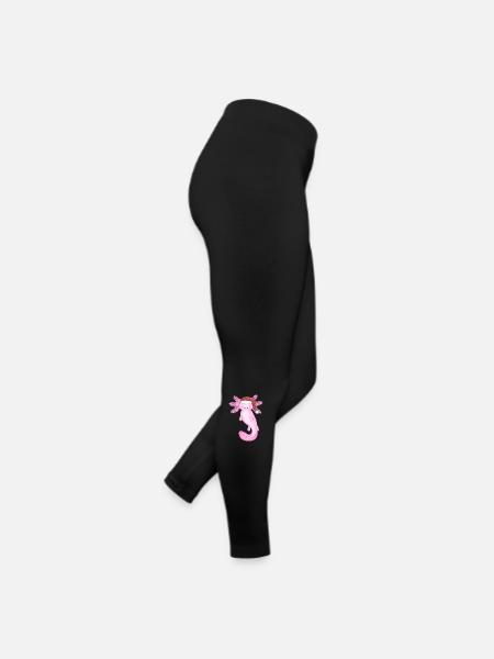 Süßer Weihnachts-Axolotl - Frauen Jersey Leggings - Schwarz - Rechts
