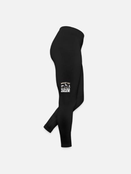Jäger Herzschlag Puls | Farben änderbar - Frauen Jersey Leggings - Schwarz - Rechts