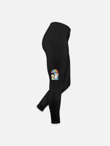 Unicorn dreams - rainbow colors to fall in love with - Women’s Jersey Leggings - black - Right