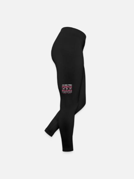 Zwei Titel Granny Bouliste | Oma, Pétanque - Frauen Jersey Leggings - Schwarz - Rechts