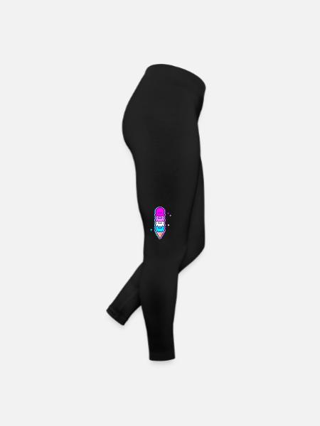 UwU | Kraken-Eis mit Glitzer in Femboy-Flagge - Frauen Jersey Leggings - Schwarz - Rechts