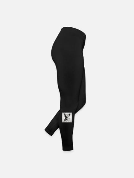 Lion cub art sketch - Women’s Jersey Leggings - black - Right