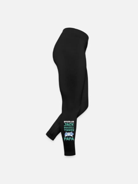 jack russell terrier hunde papa - Frauen Jersey Leggings - Schwarz - Rechts