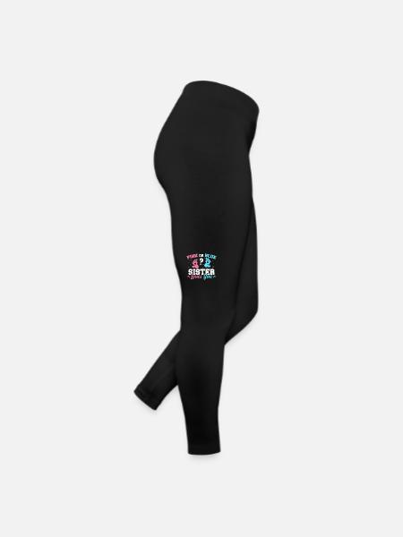 Pink Or Blue Sister Loves You Gender reveal Sister - Legging en jersey Femme - noir - Droite