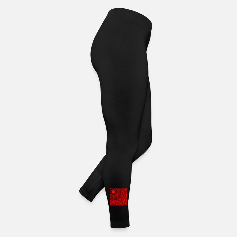 Schwarzes und rotes geometrisches Design Frauen Jersey Leggings