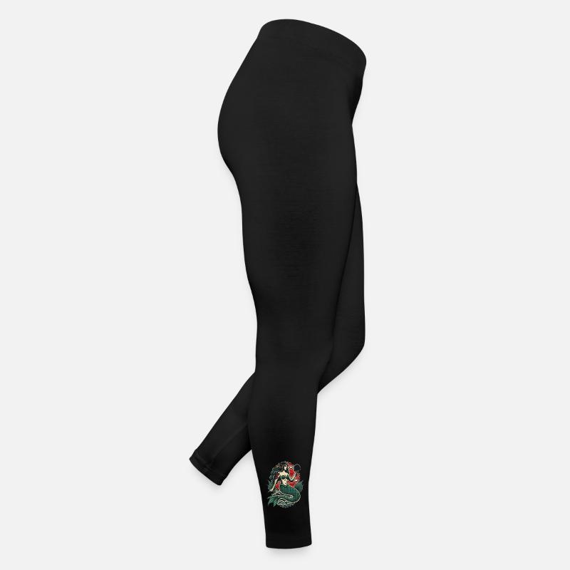 Tatouage rétro style tennis de table sirène Legging en jersey Femme
