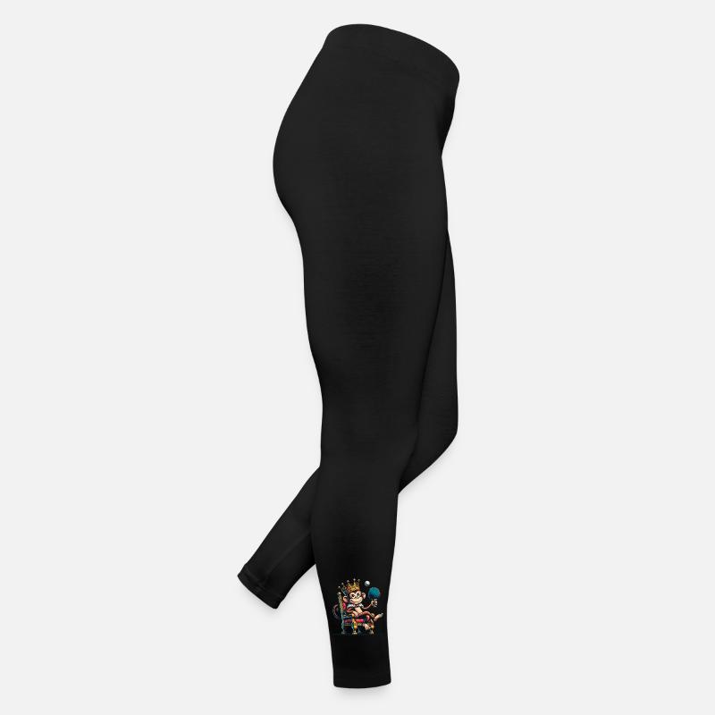 Monkey King Table Tennis Champion with Crown Women’s Jersey Leggings