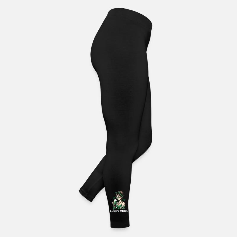 Saint-Patrick Lucky Vibes Femme avec de la bière Legging en jersey Femme