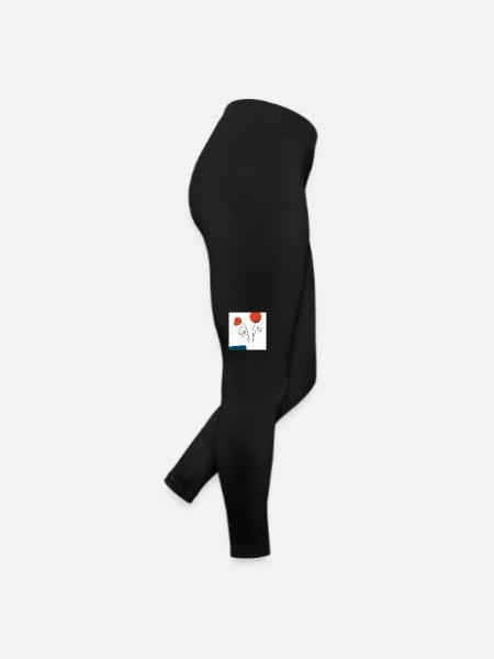 Roses of Art - Frauen Jersey Leggings - Schwarz - Rechts