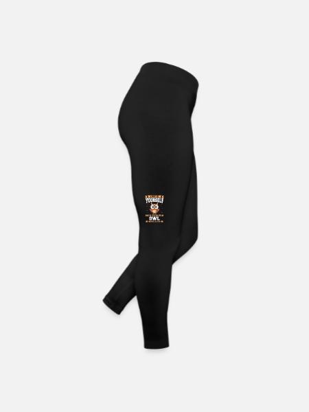 Owl, Bird, Animal, Owls - Women’s Jersey Leggings - black - Right