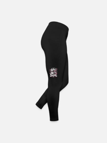 Sushi Japanisches Essen Maki Sushi Kawaii - Frauen Jersey Leggings - Schwarz - Rechts
