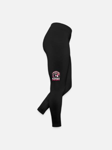 Sushi Japanisches Essen Maki Sushi Kawaii - Frauen Jersey Leggings - Schwarz - Rechts