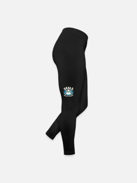 Robbe Robben Tier Seelöwe - Frauen Jersey Leggings - Schwarz - Rechts