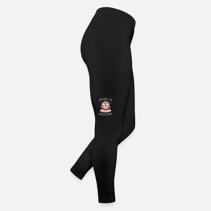Nachteule Eule Eulen Vogel - Frauen Jersey Leggings - Schwarz