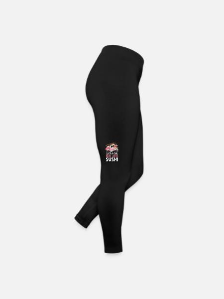 Sushi Japanisches Essen Maki Sushi Kawaii - Frauen Jersey Leggings - Schwarz - Rechts