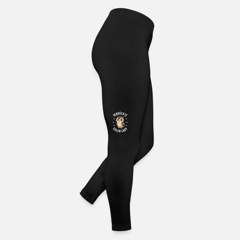 Nachteule Eule Eulen Vogel - Frauen Jersey Leggings - Schwarz