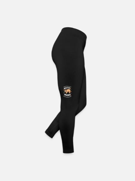 Faultier Faultiere Tier Schlafen Faul - Frauen Jersey Leggings - Schwarz - Rechts