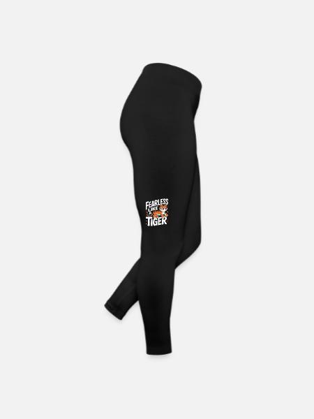 Tiger Tier Zoo Wildtier - Frauen Jersey Leggings - Schwarz - Rechts