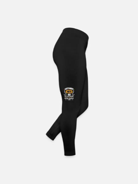 Cadeau anniversaire 48 Ans septembre 1975 Vintage - Legging en jersey Femme - noir - Droite
