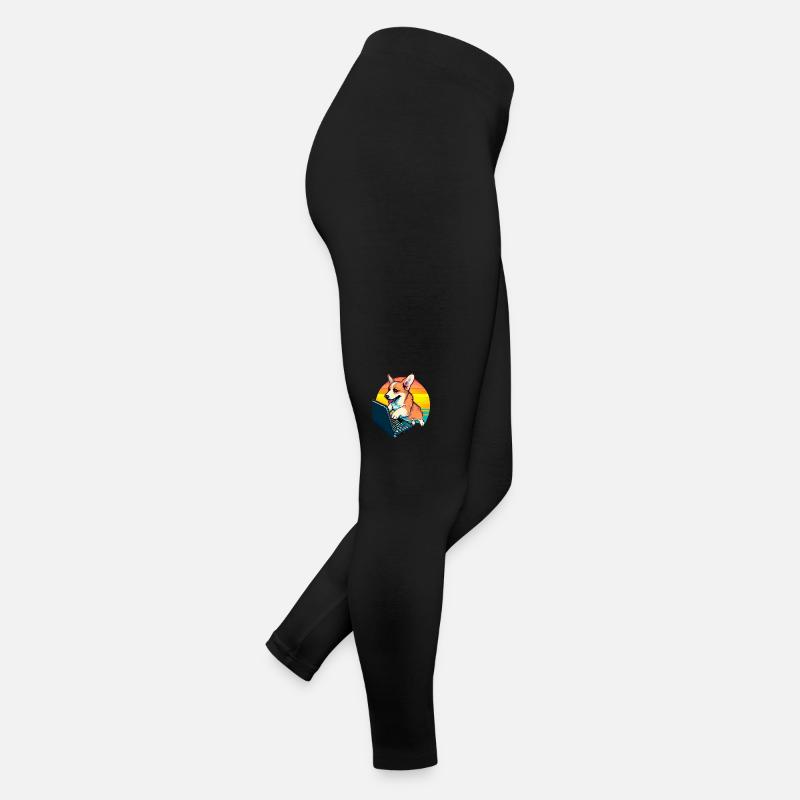 Corgi Dog with Laptop Welsh Corgi Dog Lover Women’s Jersey Leggings