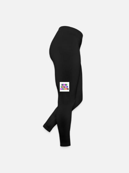 Einig gegen rechts - Frauen Jersey Leggings - Schwarz - Rechts