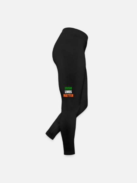 Irish lives matter - Frauen Jersey Leggings - Schwarz - Rechts